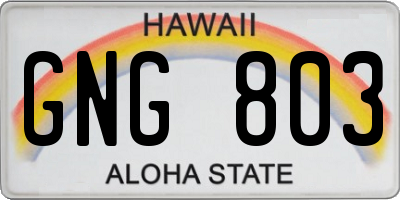 HI license plate GNG803