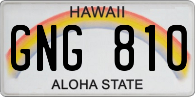 HI license plate GNG810