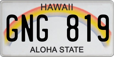 HI license plate GNG819