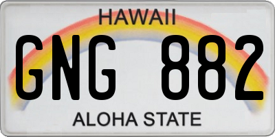 HI license plate GNG882