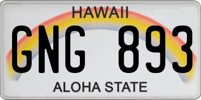 HI license plate GNG893