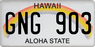 HI license plate GNG903