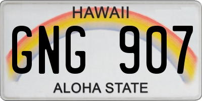 HI license plate GNG907