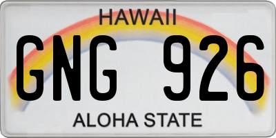 HI license plate GNG926