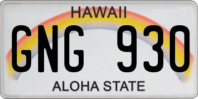 HI license plate GNG930