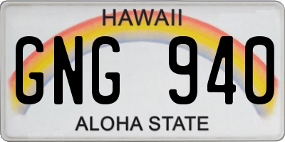 HI license plate GNG940