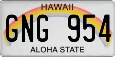 HI license plate GNG954