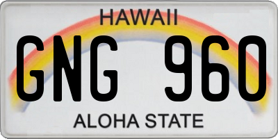 HI license plate GNG960