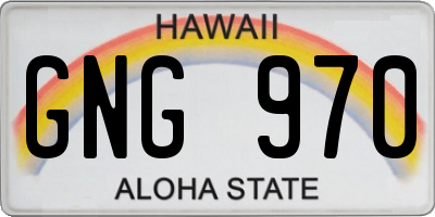 HI license plate GNG970