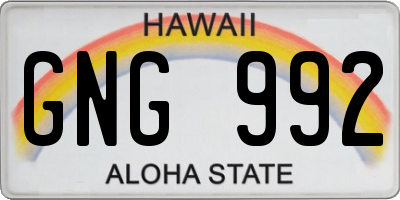 HI license plate GNG992