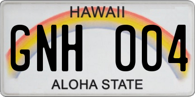 HI license plate GNH004