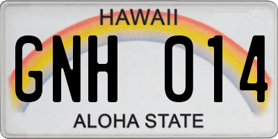 HI license plate GNH014