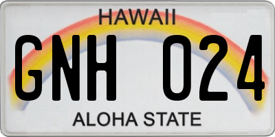HI license plate GNH024