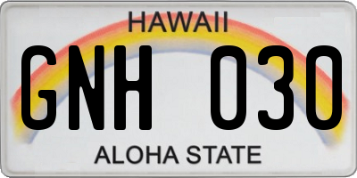 HI license plate GNH030