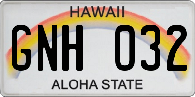 HI license plate GNH032