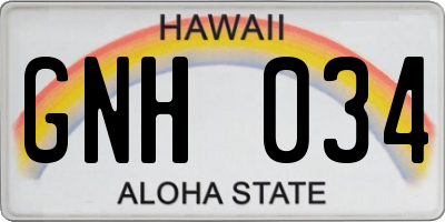 HI license plate GNH034