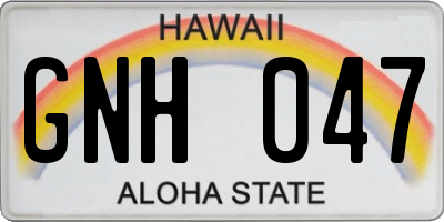 HI license plate GNH047
