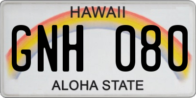 HI license plate GNH080