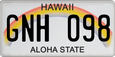 HI license plate GNH098