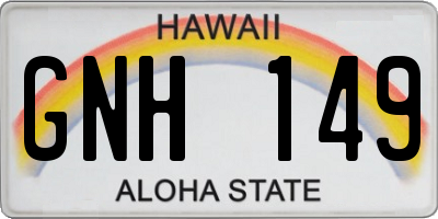 HI license plate GNH149