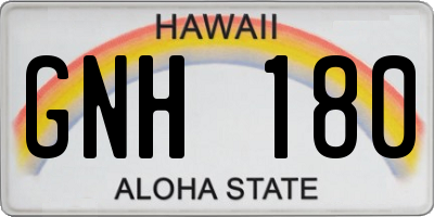 HI license plate GNH180
