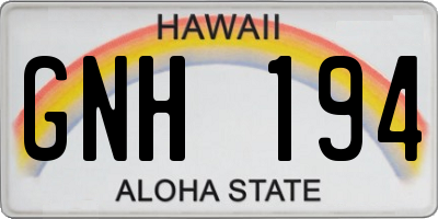 HI license plate GNH194
