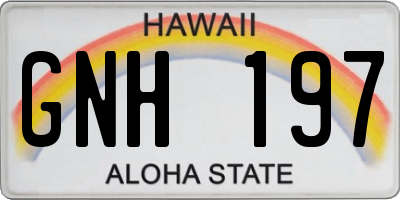 HI license plate GNH197