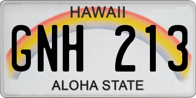 HI license plate GNH213