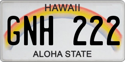 HI license plate GNH222