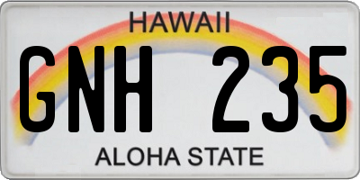 HI license plate GNH235