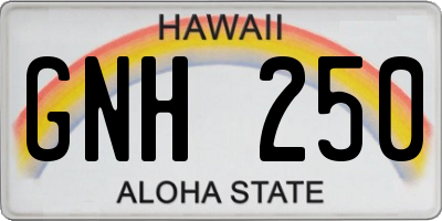 HI license plate GNH250