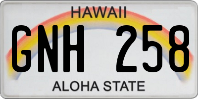 HI license plate GNH258