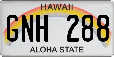HI license plate GNH288