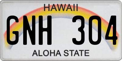 HI license plate GNH304