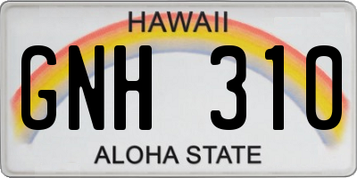 HI license plate GNH310