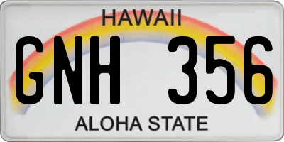 HI license plate GNH356
