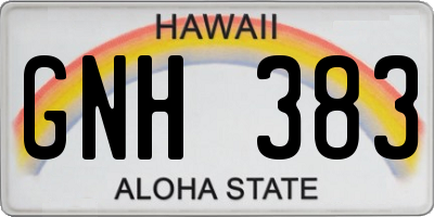 HI license plate GNH383