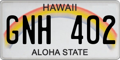 HI license plate GNH402