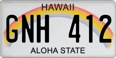 HI license plate GNH412