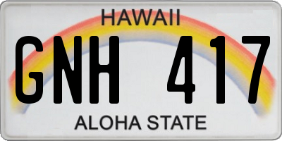 HI license plate GNH417