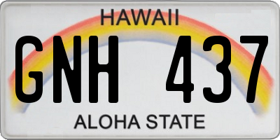 HI license plate GNH437