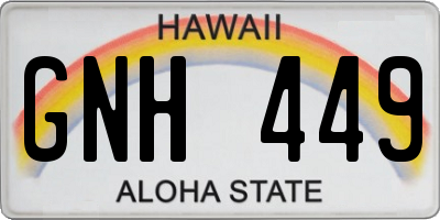 HI license plate GNH449
