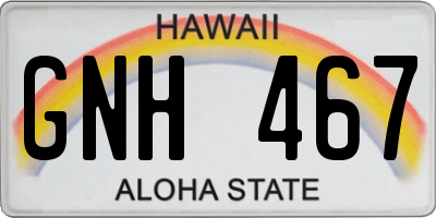 HI license plate GNH467