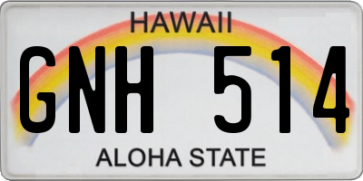 HI license plate GNH514