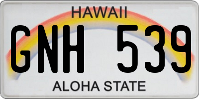 HI license plate GNH539