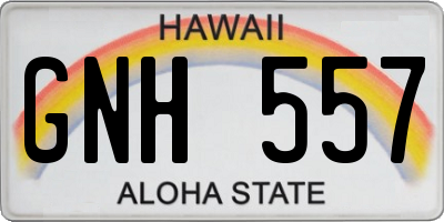 HI license plate GNH557