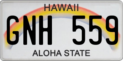 HI license plate GNH559