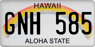 HI license plate GNH585