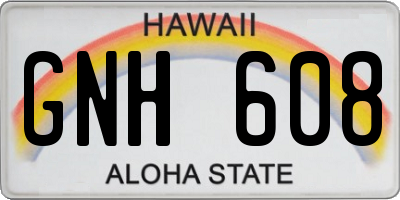 HI license plate GNH608
