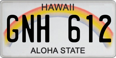 HI license plate GNH612
